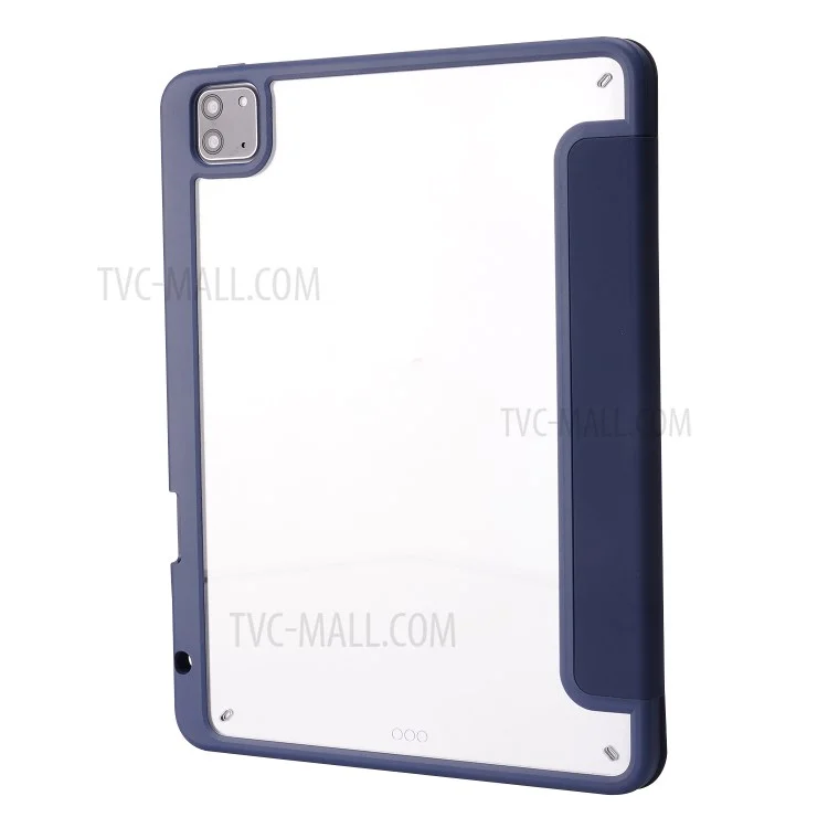 Auto Wake / Sleep PU Leather + Acrylic Deformable Stand Tablet Case Cover for iPad Pro 11 (2022) /  (2021) / (2020) - Dark Blue
