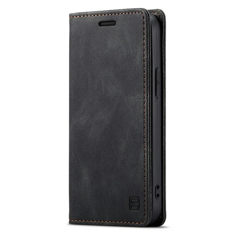 AUTSPACE A01 Series Premium Retro Matte PU Leather Wallet Flip Stand Cover with RFID Blocking Function for iPhone 13 mini 5.4 inch - Black
