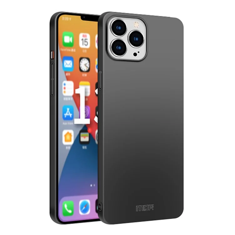 Funda protectora de plástico duro con acabado mate y delgada para iPhone 13 Pro Max 6.7 pulgadas - Negro 