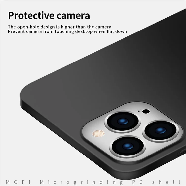 Funda protectora de plástico duro con acabado mate y delgada para iPhone 13 Pro Max 6.7 pulgadas - Negro 