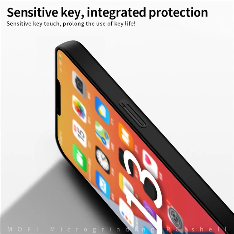 MOFI Shield Slim Acabado Esmerilado Carcasa Rígida de Plástico para Teléfono Celular Protector para iPhone 13 Pro 6.1 pulgadas - Negro