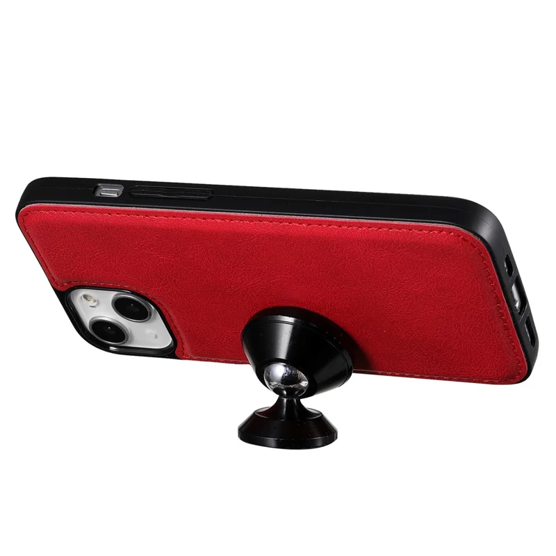 For iPhone 13 Case 2 in 1 Detachable Magnetic Leather Wallet Mobile Cover with Strap - Red