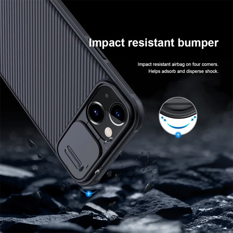 NILLKIN CamShield Pro PC + TPU Magnetic Case Protective Phone Cover for iPhone 13 mini 5.4 inch - Black