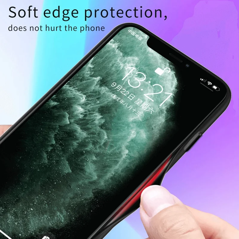 Carbon Fiber Texture Tempered Glass Back + TPU Hybrid Phone Case for iPhone 13 mini 5.4 inch - Black