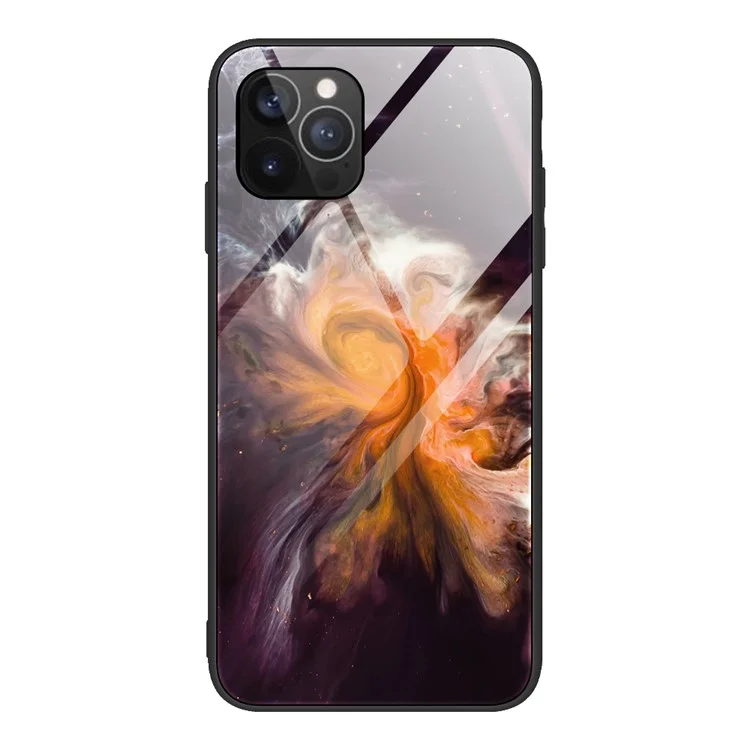 Funda de Teléfono de Cristal con Patrón de Mármol + TPU para iPhone 13 Pro Max 6.7 pulgadas - Estilo B