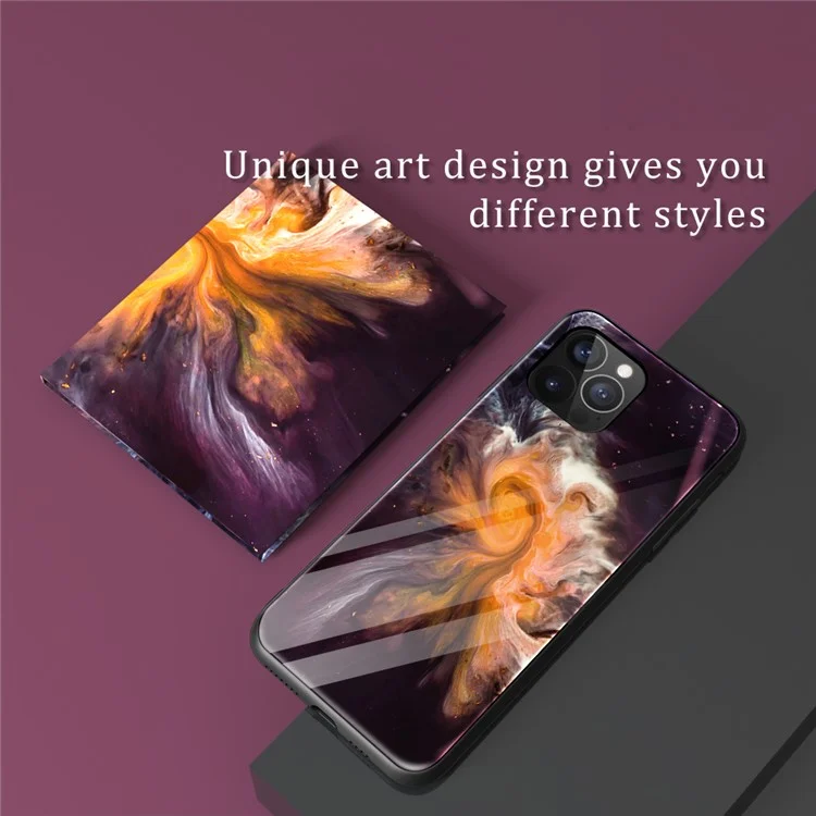 Funda de Teléfono de Cristal con Patrón de Mármol + TPU para iPhone 13 Pro Max 6.7 pulgadas - Estilo B