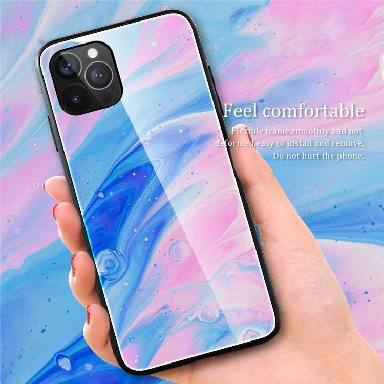 Funda de Teléfono de Cristal con Patrón de Mármol + TPU para iPhone 13 Pro Max 6.7 pulgadas - Estilo B