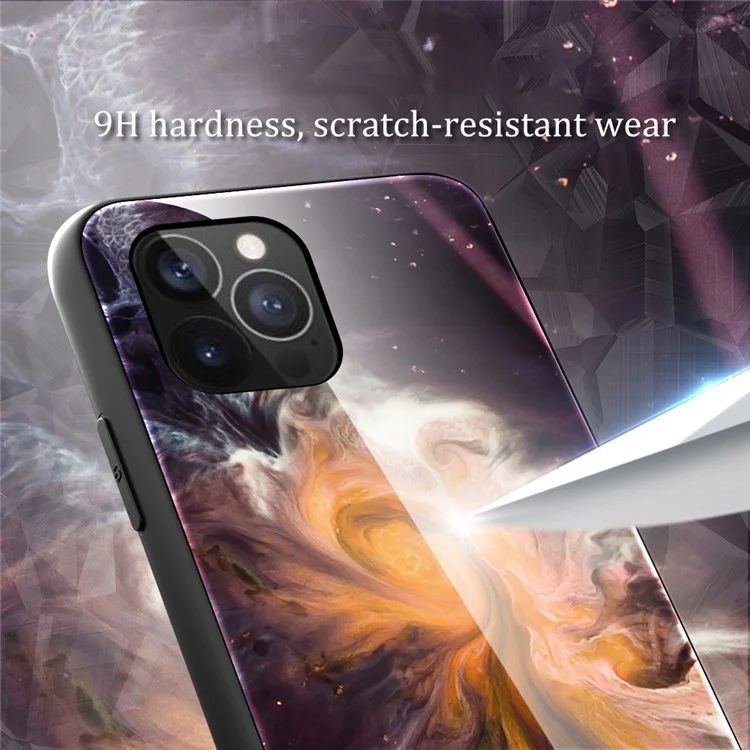 Funda de Teléfono de Cristal con Patrón de Mármol + TPU para iPhone 13 Pro Max 6.7 pulgadas - Estilo B