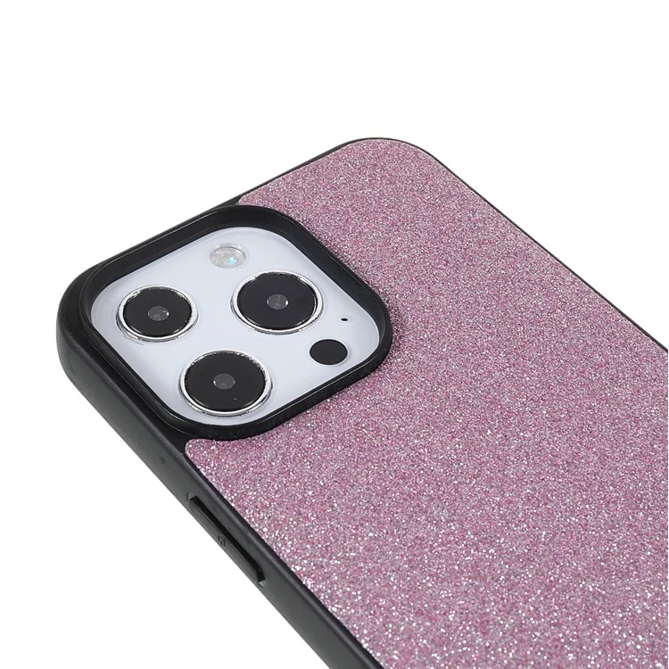 SULADA Socialite Series Well-Protected Glitter PU Leather Coated PC + TPU Hybrid Phone Cover Case для iPhone 13 Pro 6.1 дюйма - Розовый