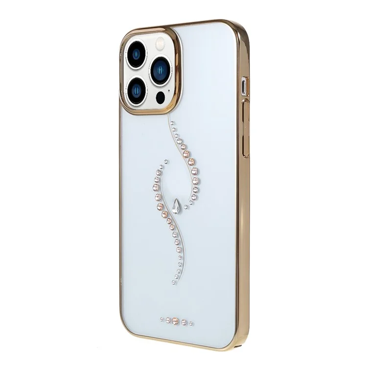 KINGXBAR Starry Series Clearly Rhinestone Decoration Phone Cover Electroplated Laser Carving Phone Case for iPhone 13 Pro 6.1 inch - Guard