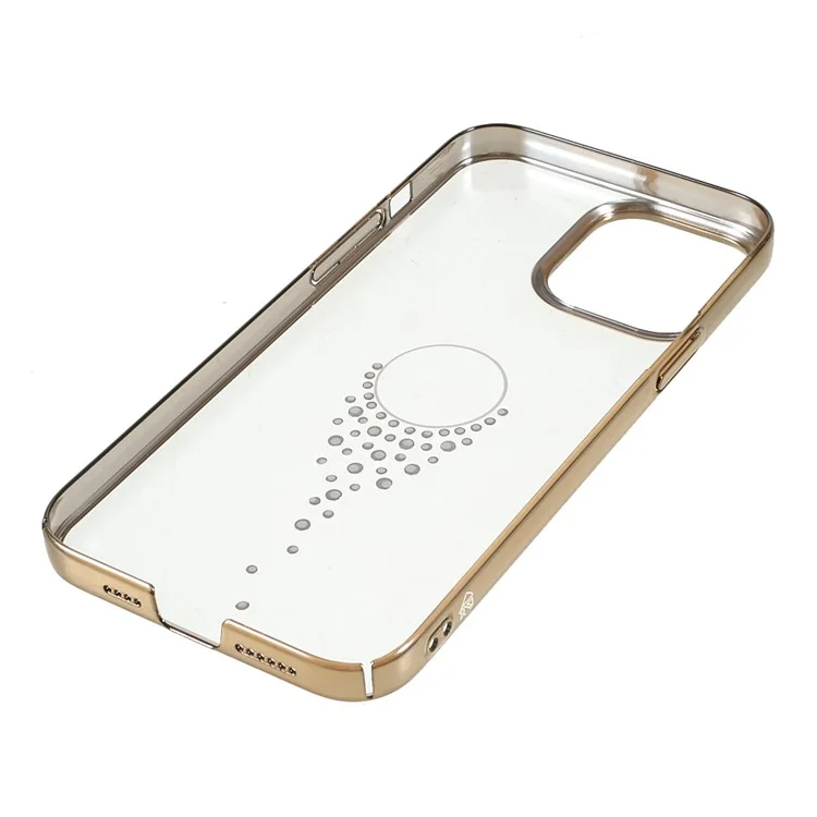 KINGXBAR Starry Series Clearly Rhinestone Decoration Phone Cover Electroplated Laser Carving Phone Case for iPhone 13 Pro Max 6.7 inch - Teardrop