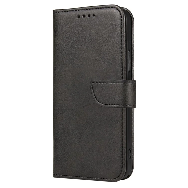 Quality PU Leather + TPU Phone Case Wallet Design Phone Cover for iPhone 13 6.1 inch - Black