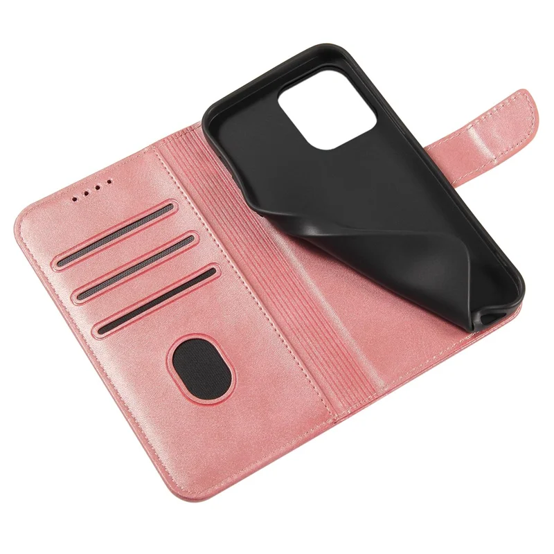Quality PU Leather + TPU Phone Case Wallet Design Phone Cover for iPhone 13 6.1 inch - Rose Gold