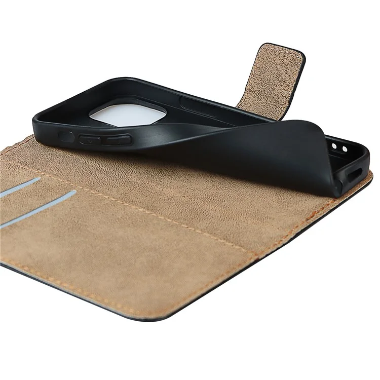 Véritable Cuir Protector Portefeuille Portefeuille Carte Slot Stand Case De Téléphone Pour IPhone 13 Mini 5.4 Pouce
