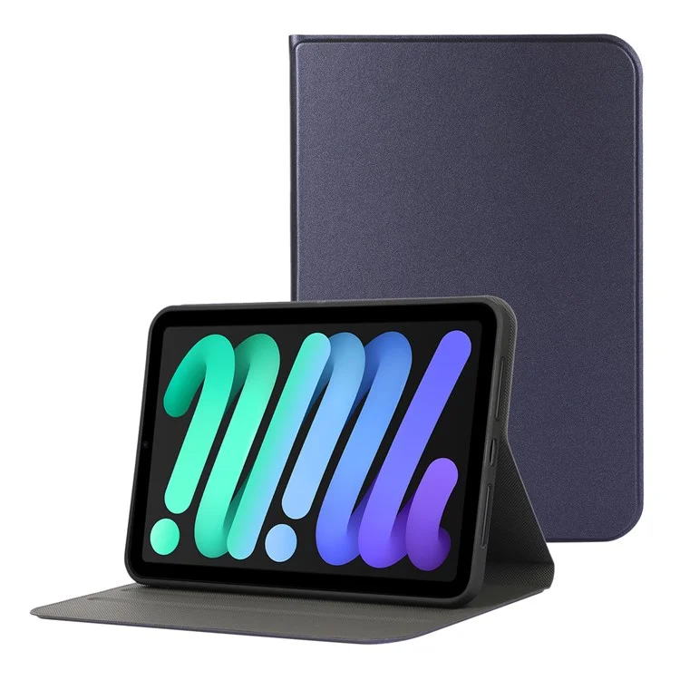 Pour iPad mini (2024) / mini (2021) Coque de protection Auto Wake / Sleep Étui en cuir PU avec support - Bleu foncé