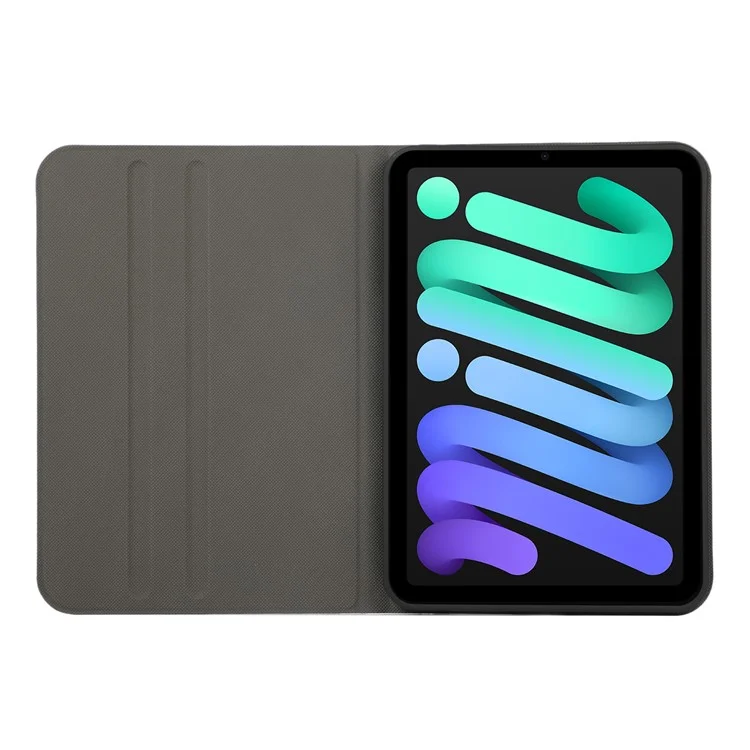 Funda protectora para iPad mini (2024) / mini (2021), cubierta de tableta de cuero PU con función de encendido/apagado automático y soporte - Negro