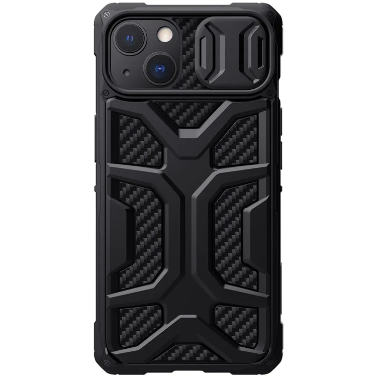 NILLKIN Adventurer Custodia rigida antiscivolo per telefono TPU+PC Custodia protettiva per iPhone 13 6.1 pollici - Nero 