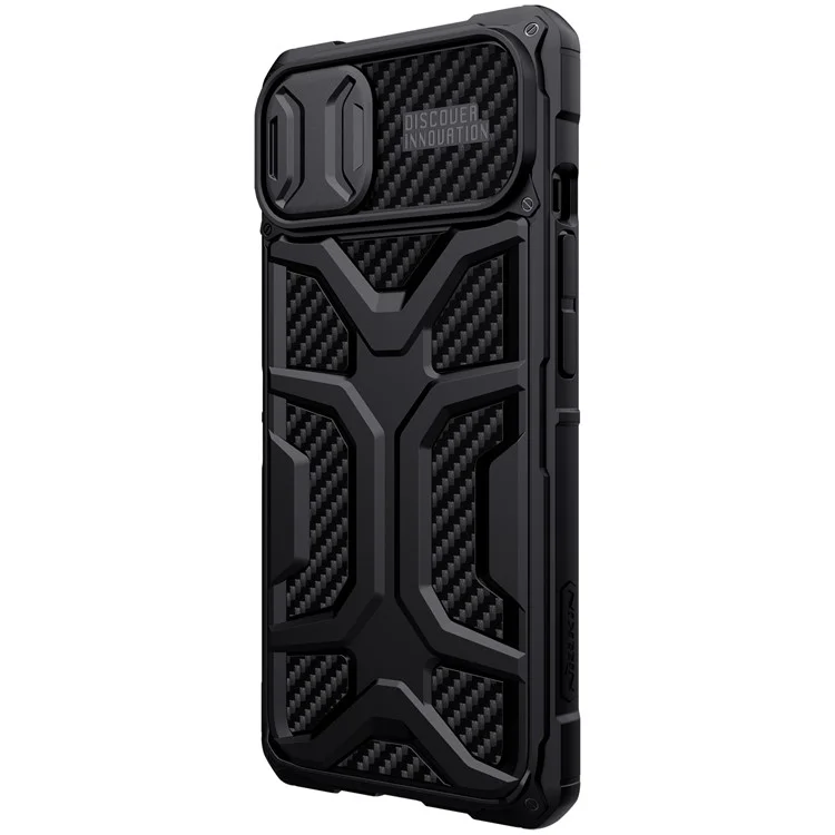 NILLKIN Adventurer Custodia rigida antiscivolo per telefono TPU+PC Custodia protettiva per iPhone 13 6.1 pollici - Nero 
