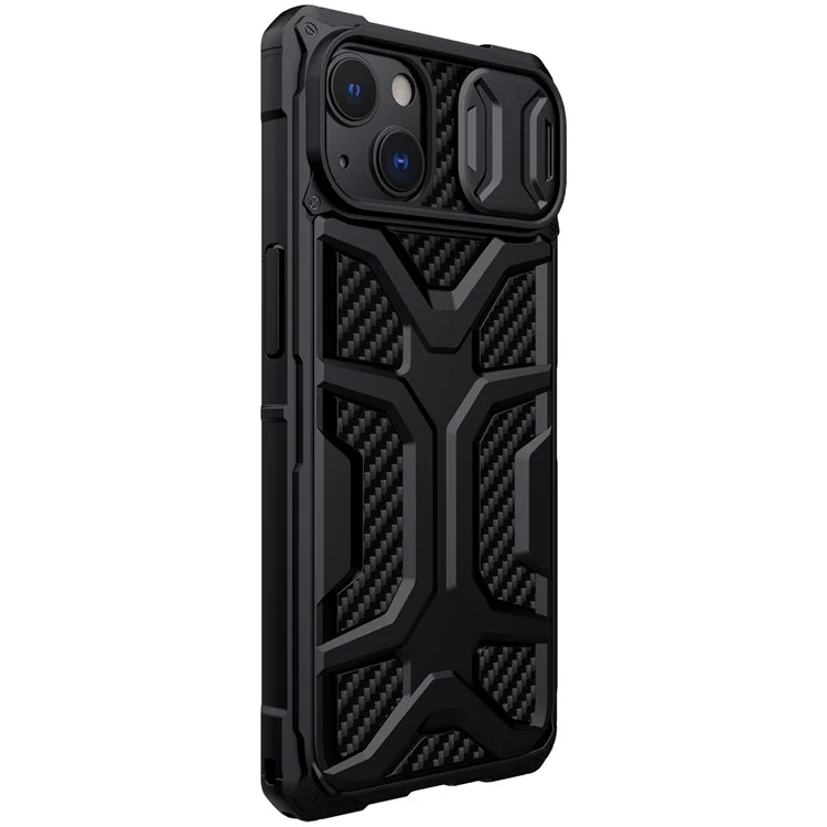 NILLKIN Adventurer Custodia rigida antiscivolo per telefono TPU+PC Custodia protettiva per iPhone 13 6.1 pollici - Nero 