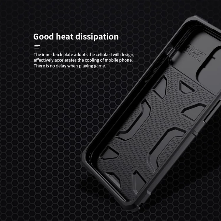 NILLKIN Adventurer Anti Slip Hard Phone Case TPU+PC Phone Protective Cover for iPhone 13 Pro 6.1 inch - Black