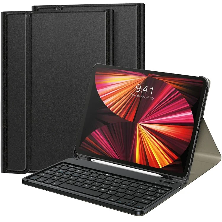 Detachable Wireless Bluetooth-compatible Keyboard Leather Stand Case Cover with Pen Slot for iPad Pro 11-inch (2021)