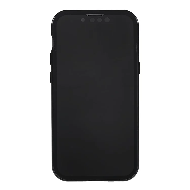 Protection de la Confidentialité 35 Degrés Anti-pepp Matal Matal Matal + Coire de Téléphone de Verne Tempéré Double Pour Iphone 13 6,1 Pouces - le Noir