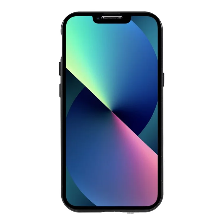 Drop and Shock Resistant Bright Double-sided Tempered Glass + Magnetic Metal Frame Phone Case for iPhone 13 6.1 inch - Black