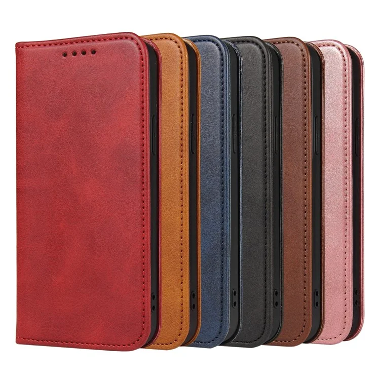 Strong Closure Magnetic Closure Wallet Stand Copertina Del Telefono Per Iphone 13 6,1 Pollici - Nero