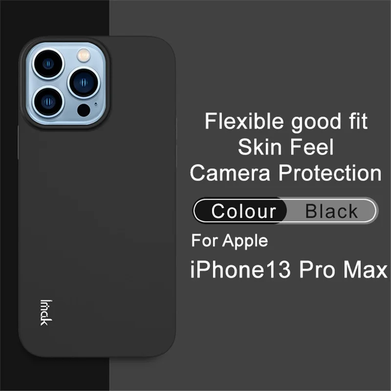 IMAK UC-2 Series Scratch-resistant Flexible TPU Skin-feel Phone Cover Case for iPhone 13 Pro Max 6.7 inch - Black