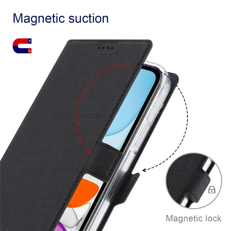 VILI K Series Magnetic Closure Shockproof Wallet Design Leather Phone Stand Cover for iPhone 13 Pro Max 6.7 inch - Black
