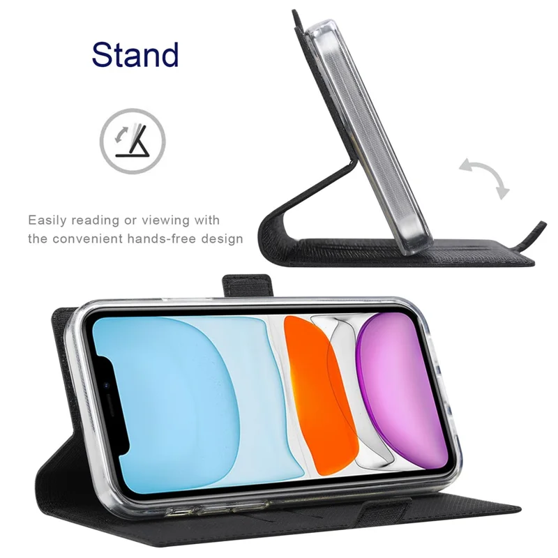 VILI K Series Magnetic Closure Shockproof Wallet Design Leather Phone Stand Cover for iPhone 13 Pro Max 6.7 inch - Black