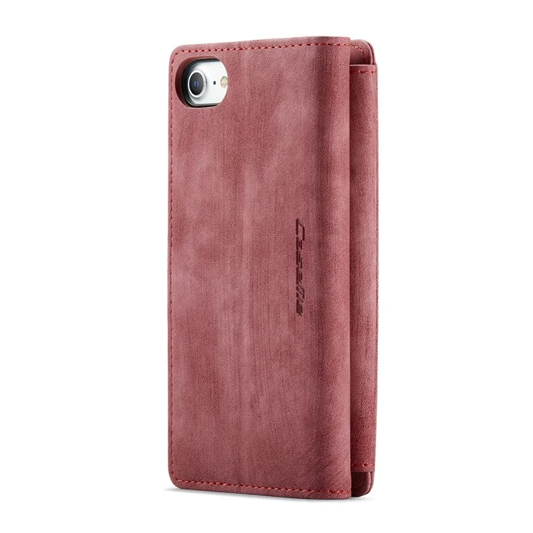 Étui portefeuille en cuir PU à plusieurs emplacements pour cartes CASEME C30 Series pour iPhone SE (2022)/SE (2020)/8/7/6 - Rouge