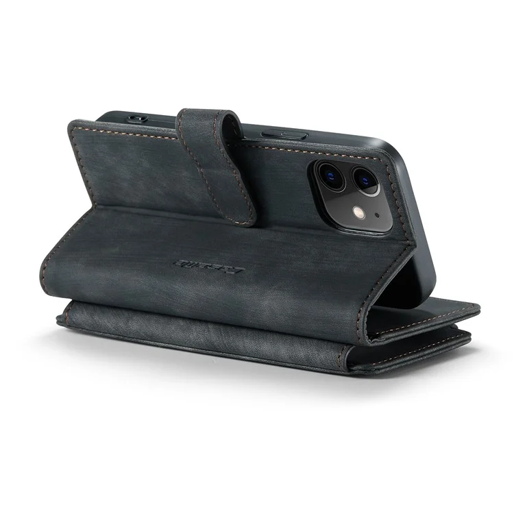 Serie Caseme C30 Slot Multipli Slot a Più Protezione a Prova di Goccia Full Body Wallet Custodia in Pelle PU Con Supporto Per Iphone 12 Mini 5,4 Pollici - Nero