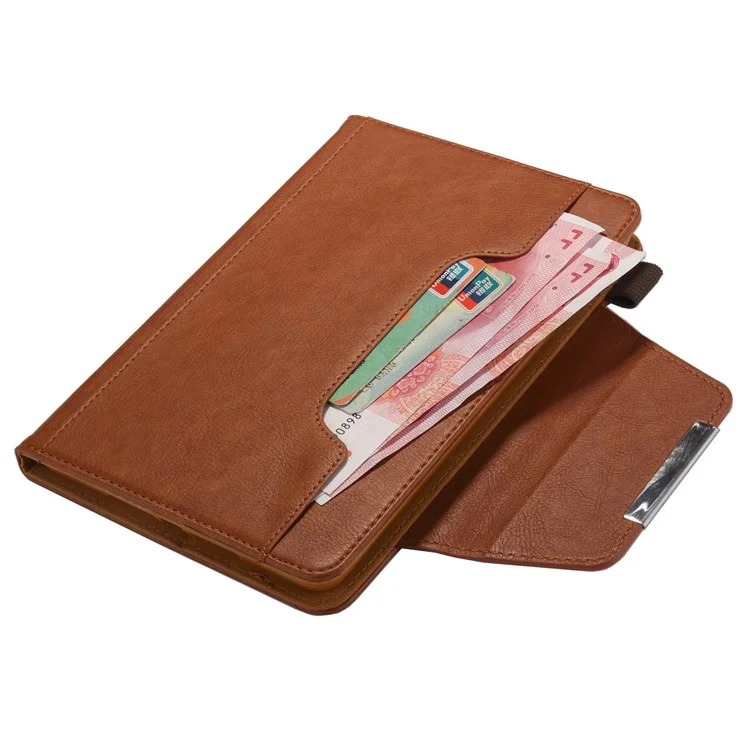 Full Protection PU Leather Stand Wallet Tablet Cover with Auto Sleep / Wake for iPad mini (2024) / mini (2021) - Brown
