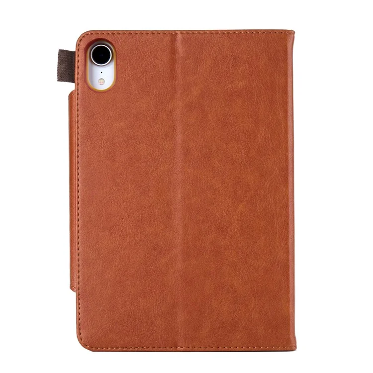 Protection Complète PU en Cuir Support Couvercle de Tablette de Portefeuille Avec Sommeil Automatique / Réveiller Pour iPad Mini (2021) - Brun