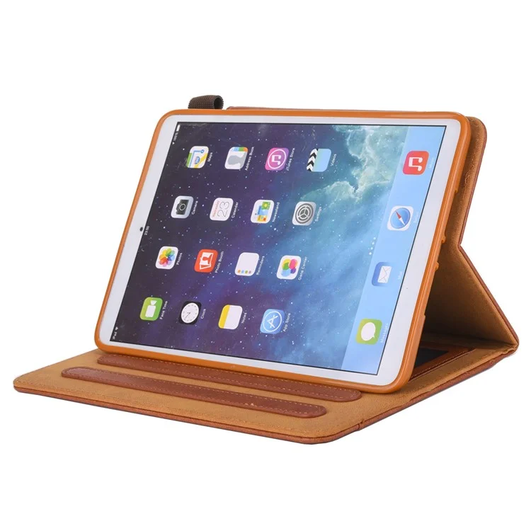 Vollschutz PU Leder Stand Wallet Tablet Deckung Mit Autoschlaf / Wake Für iPad Mini (2021) - Braun