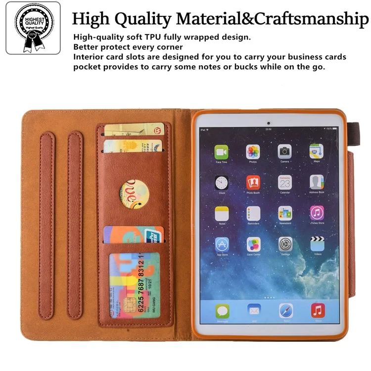 Full Protection PU Leather Stand Wallet Tablet Cover with Auto Sleep / Wake for iPad mini (2024) / mini (2021) - Brown