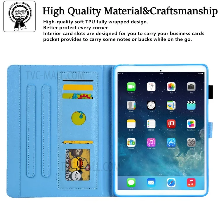 Stand Cross Texture Pattern Printing Leather Case with Auto Wake / Sleep for iPad mini (2024) / mini (2021) - Girl on The Moon