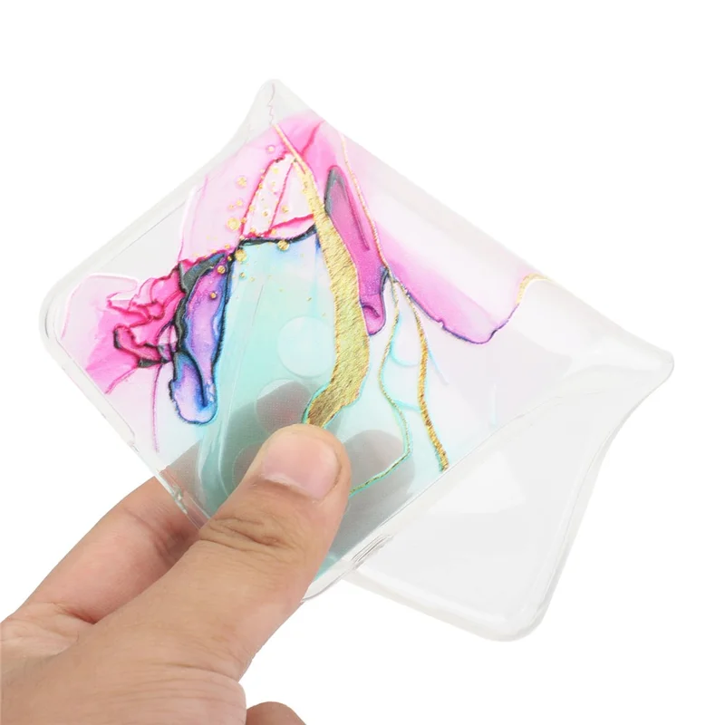 Embossing Marble Pattern Soft TPU Precise Cut-Out Phone Cover Case for iPhone 13 mini 5.4 inch - Green