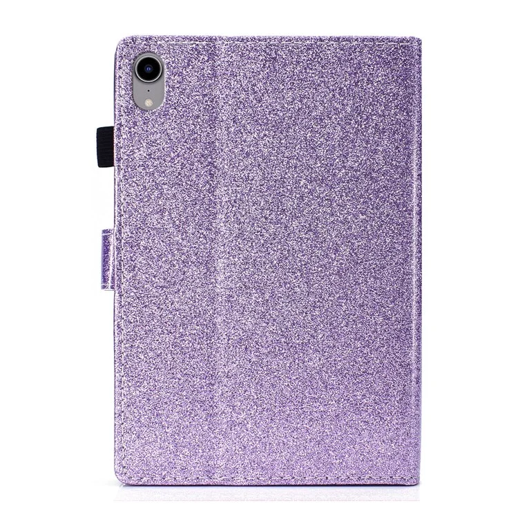 Glittery Powder Card Slots Stand PU Leather + TPU Shell for iPad mini (2024) / mini (2021) - Purple