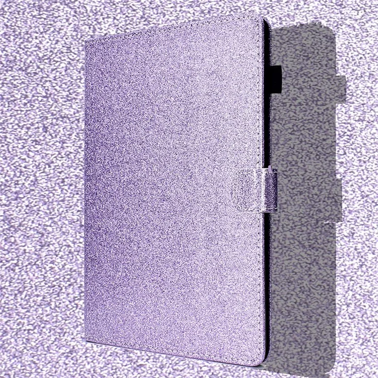 Glittery Powder Card Slots Stand PU Leather + TPU Shell for iPad mini (2024) / mini (2021) - Purple