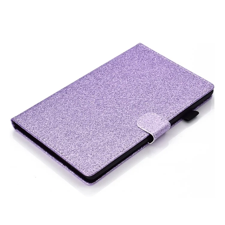 Glittery Powder Card Slots Stand PU Leather + TPU Shell for iPad mini (2024) / mini (2021) - Purple