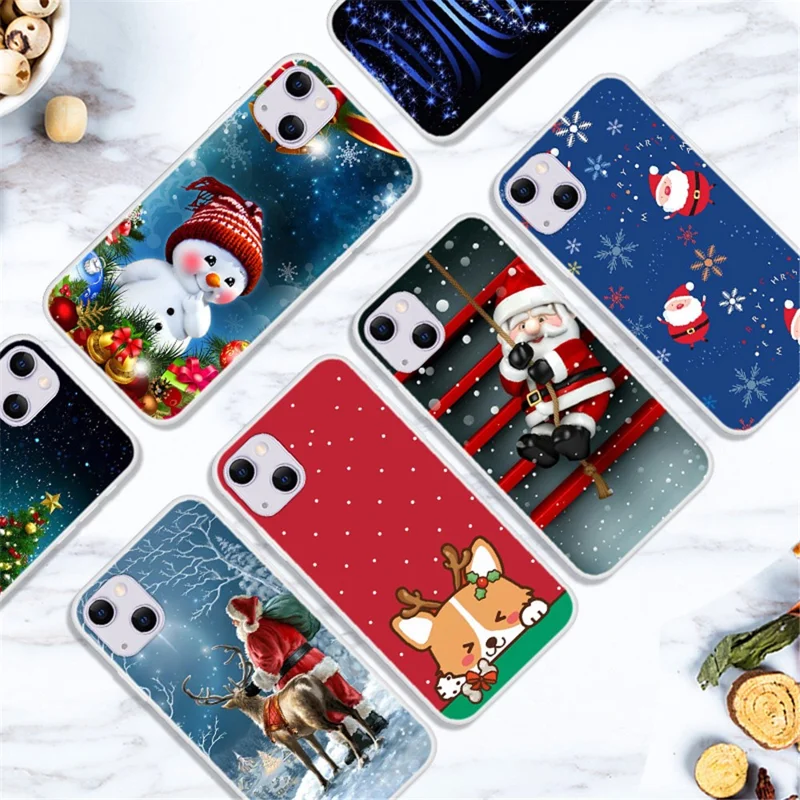 Christmas Style Pattern Printing Soft TPU IMD Shockproof Defender Case for iPhone 13 6.1 inch - Starry Night