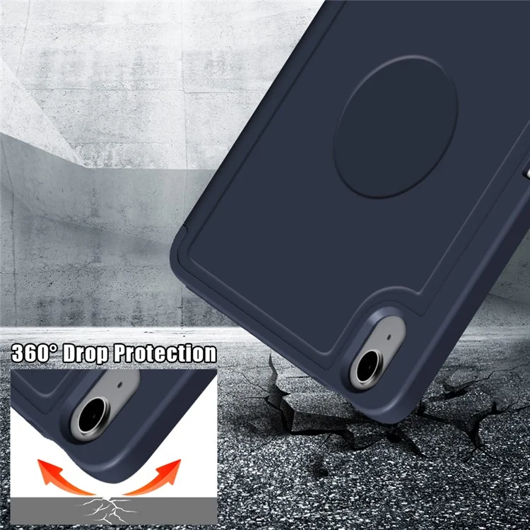 Origami Stand Function PU Leather and TPU Auto Sleep / Wake Tablet Cover for iPad mini (2024) / mini (2021) - Blue