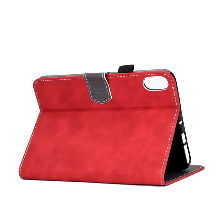 Slots De Cartes Intégrées Southing Stand Quality Cuir + TPU Tablet Tablet Tablet PC Shell Pour IPad Mini (2021) - Rouge