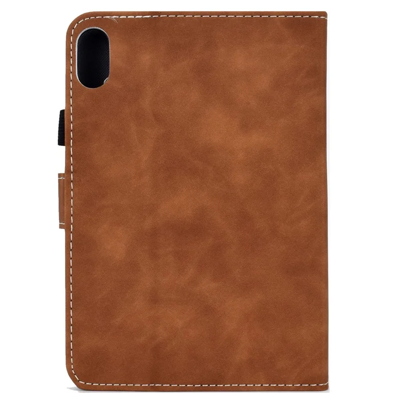 Built-In Card Slots Supporting Stand Quality Leather + TPU Tablet Case for iPad mini (2024) / mini (2021) - Brown