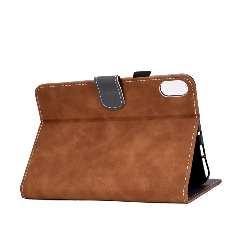 Built-In Card Slots Supporting Stand Quality Leather + TPU Tablet Case for iPad mini (2024) / mini (2021) - Brown