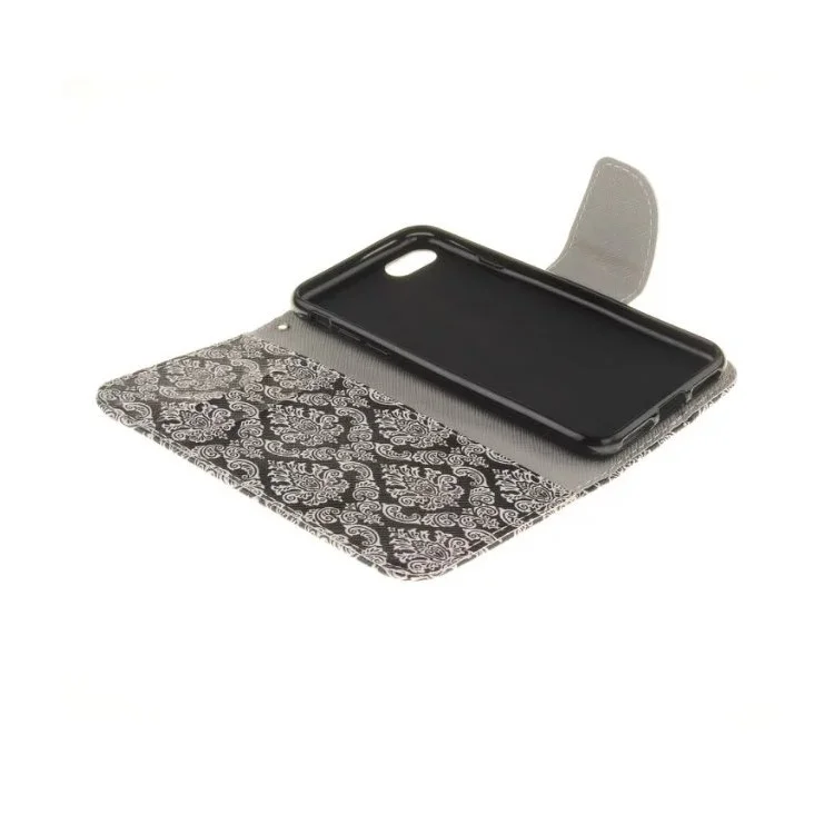 Patterned Card Holder Leather Case for iPhone SE (2020)/SE (2022)/8/7 4.7 inch - Damask Flowers