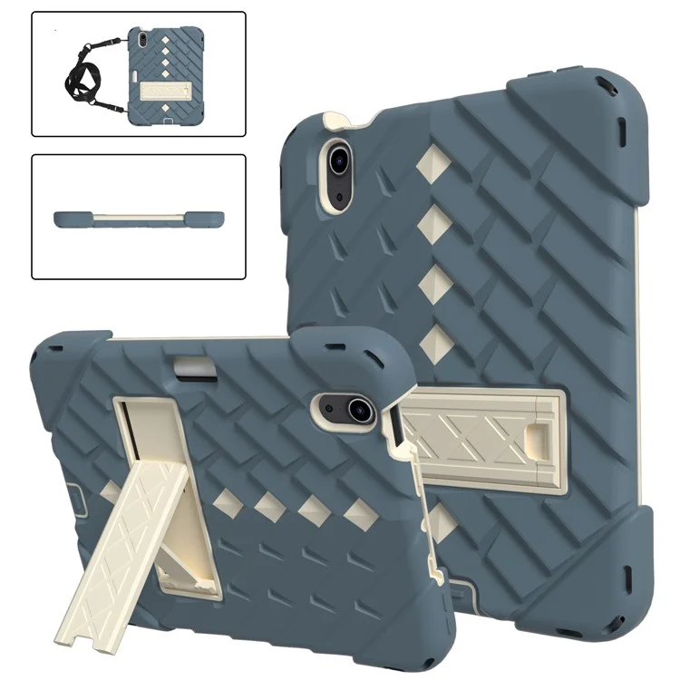 Rhombus Surface PC + TPU Hybrid Tablet Case de Protection Couvre de Protection Avec Longe Pour Ipad Mini (2021) - Bleu de Marguerite