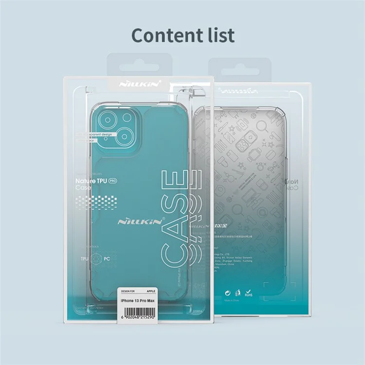 NILLKIN Nature TPU Pro Series PC + TPU Hybrid Back Case Transparent Cell Phone Cover Protector Shell per iPhone 13 Pro 6.1 pollici - Trasparente